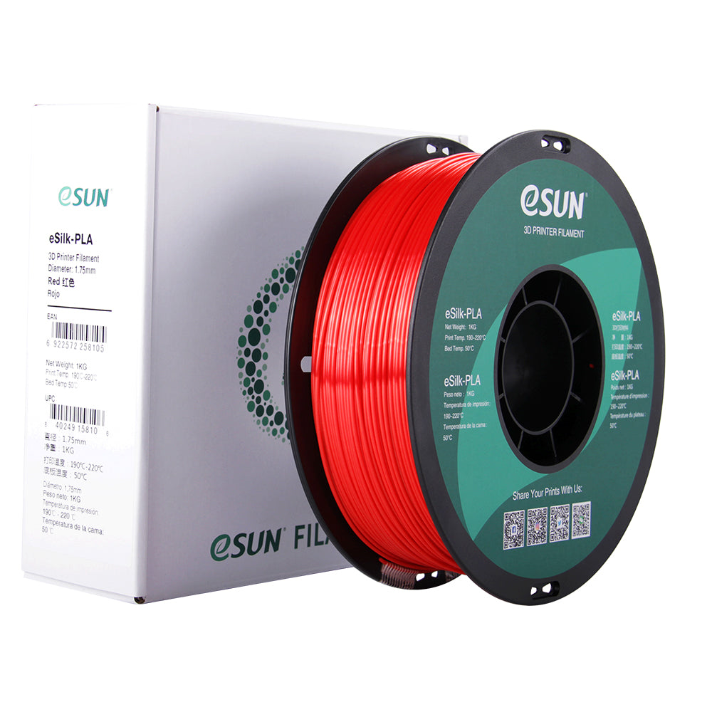 eSUN eSilk-PLA Filament - Red - 1.75mm (1kg) image 1