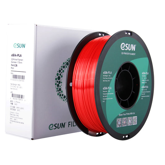 eSUN eSilk-PLA Filament - Red - 1.75mm (1kg) image 1