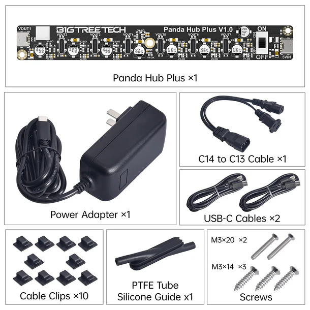 BIGTREETECH Panda Hub Dual USB Adapter Shield the Original USB Port on Bambu Lab P1S/P1P Printers