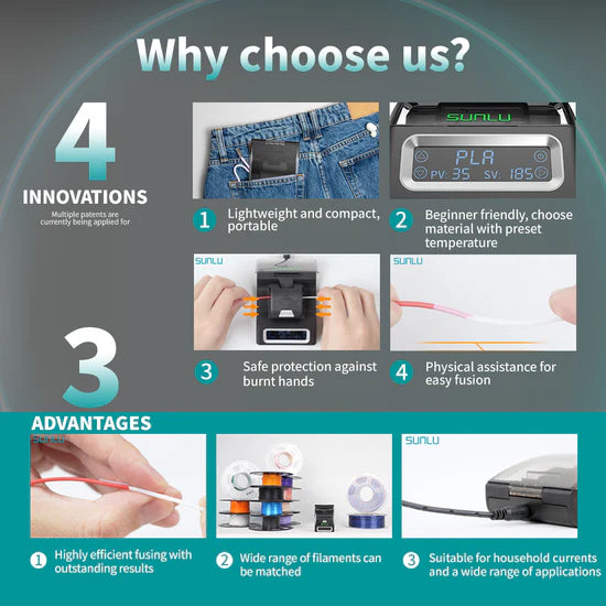Sunlu Filament Connector FC01, Fusion Splicer, Weldable to 1.75mm PLA, ABS, PETG image 6