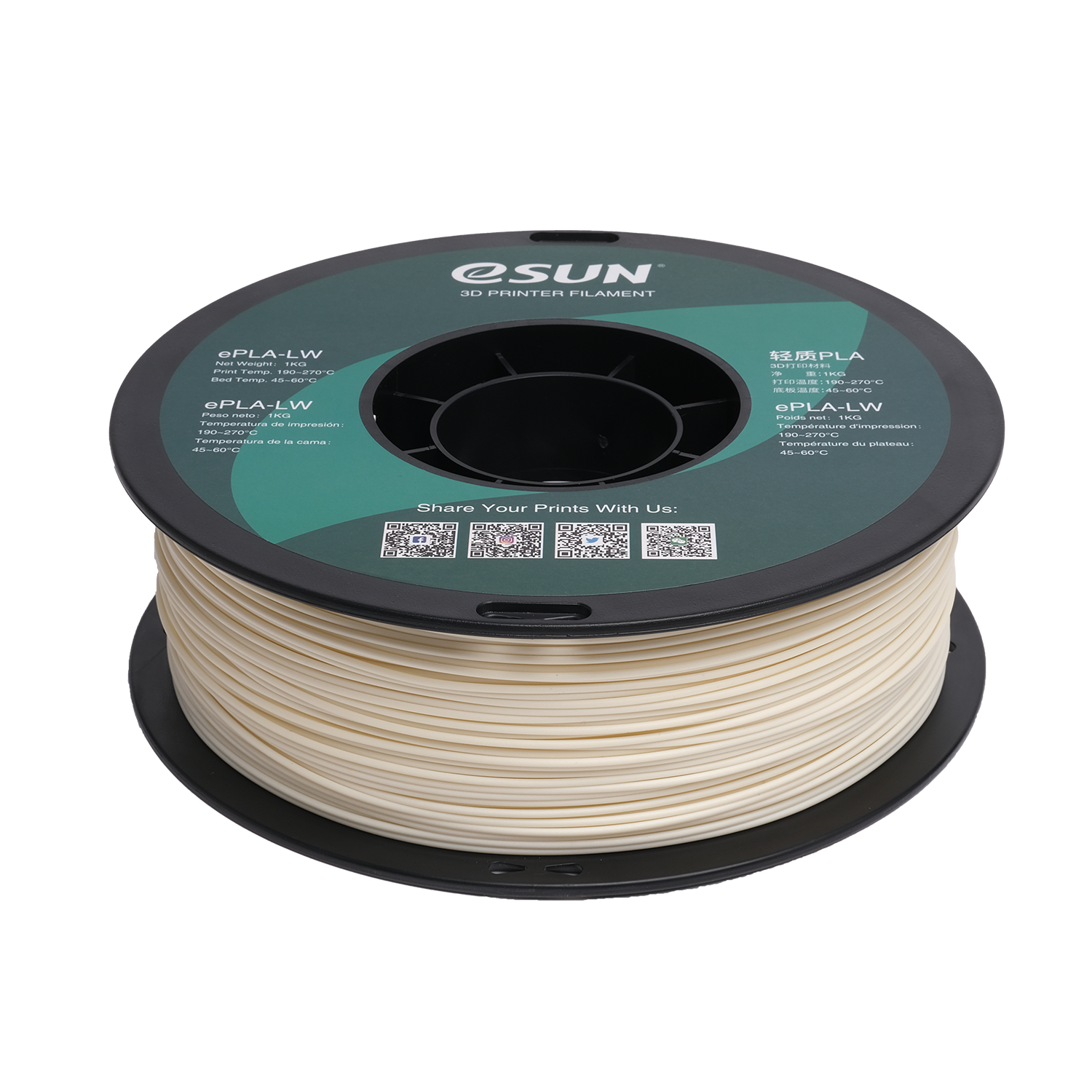eSUN Advanced ePLA-LW (Light Weight) Filament - Natural - 1.75mm (1kg) image 3