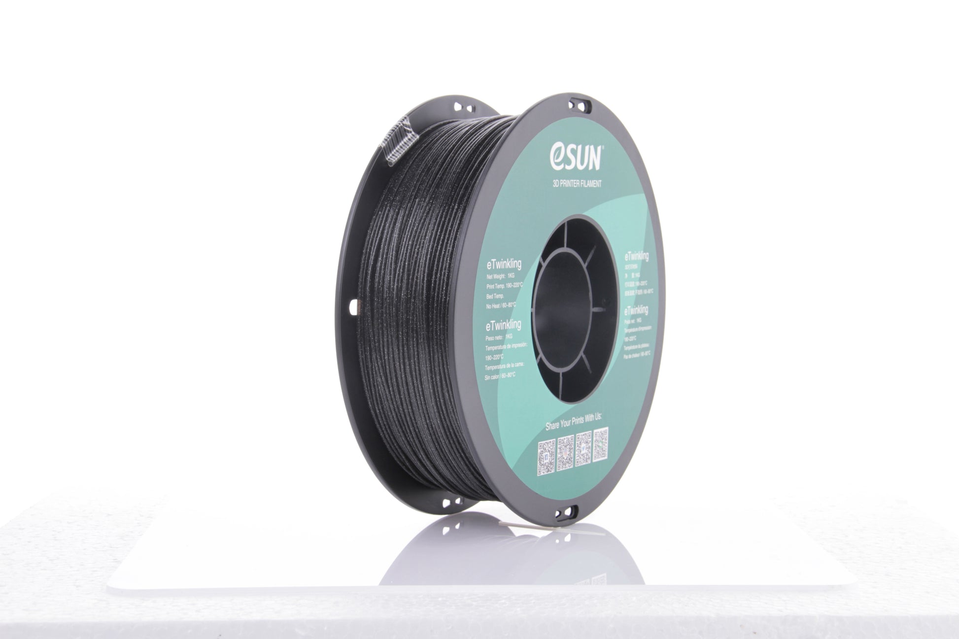 eSUN eTwinkling PLA Filament - Black - 1.75mm (1kg) image 0