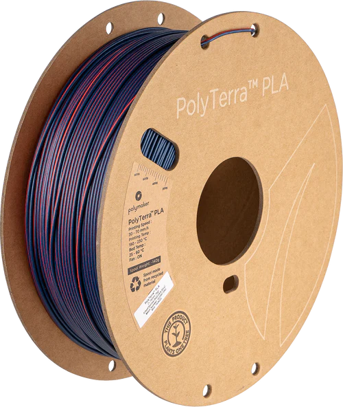 Polymaker PolyTerra Dual PLA 1.75mm 1kg - Mixed Berries (Red-Dark Blue) image 1