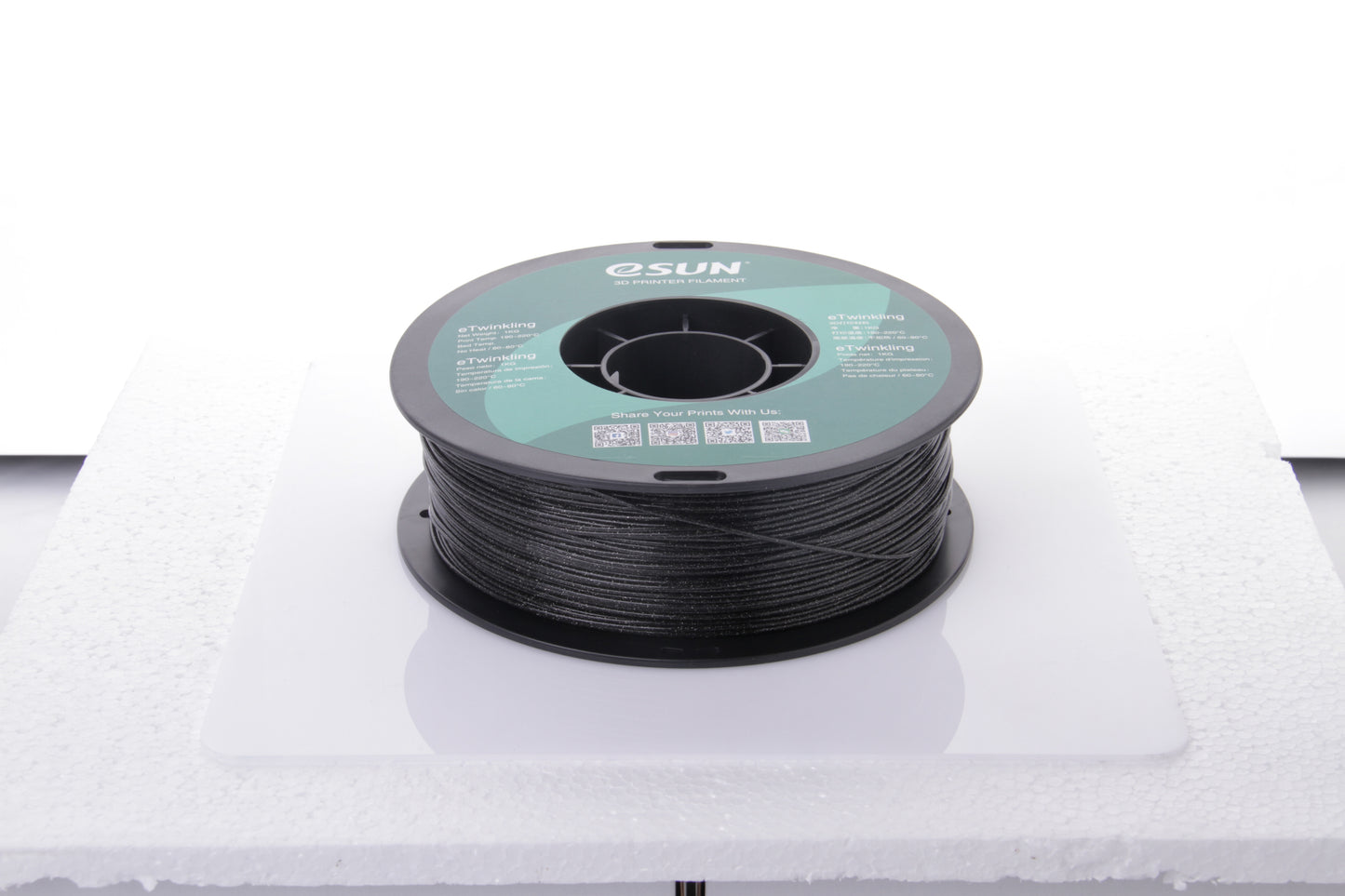 eSUN eTwinkling PLA Filament - Black - 1.75mm (1kg) image 1