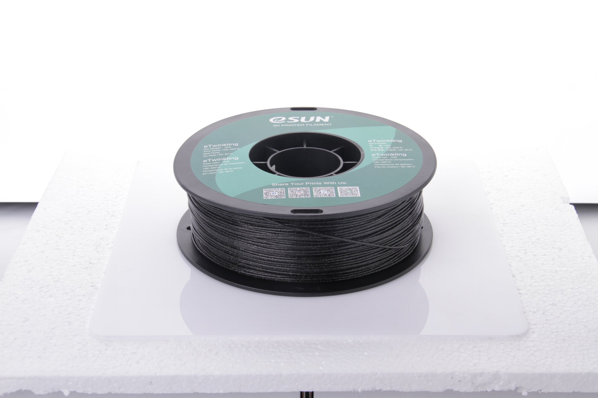 eSUN eTwinkling PLA Filament - Black - 1.75mm (1kg) image 1