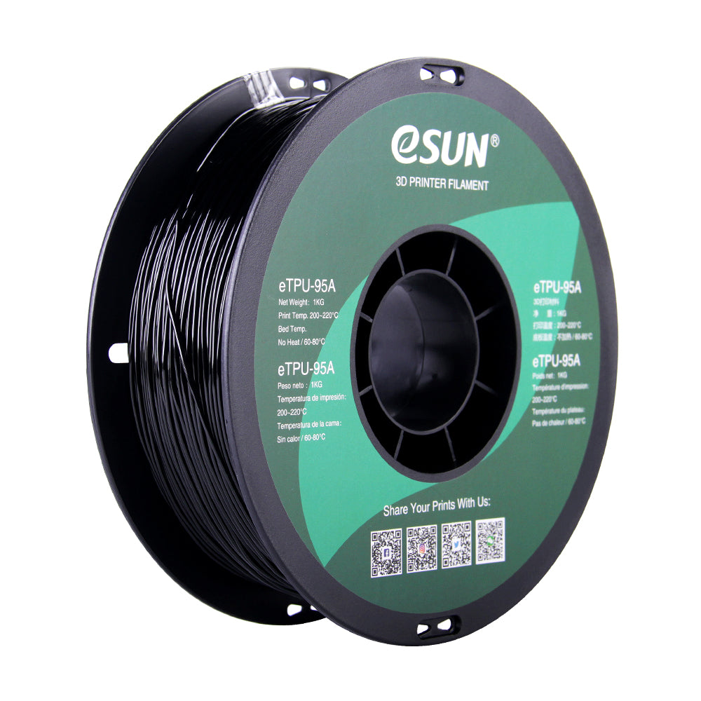 eSUN eTPU-95A Filament - Black - 1.75mm (1kg) image 0
