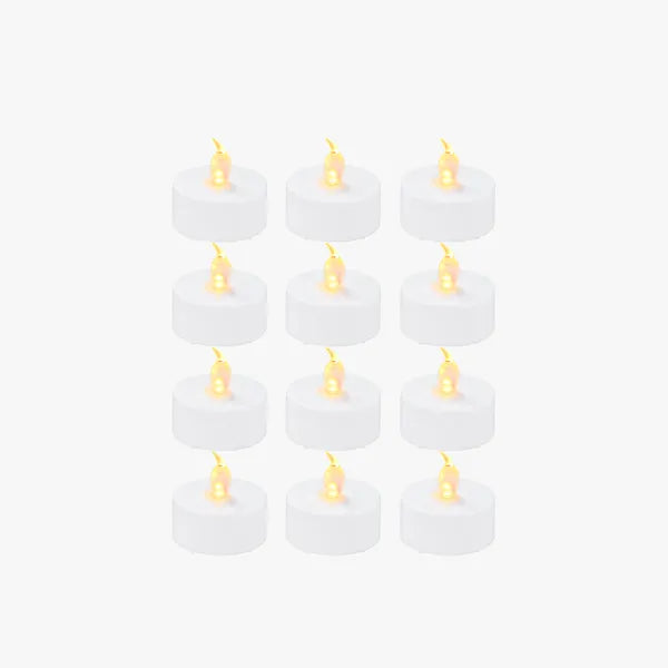 LED Flame Tea Light Candle Set Warm Yellow (12pcs) - B-KC008