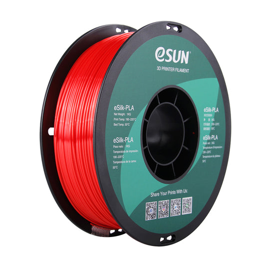eSUN eSilk-PLA Filament - Red - 1.75mm (1kg) image 0