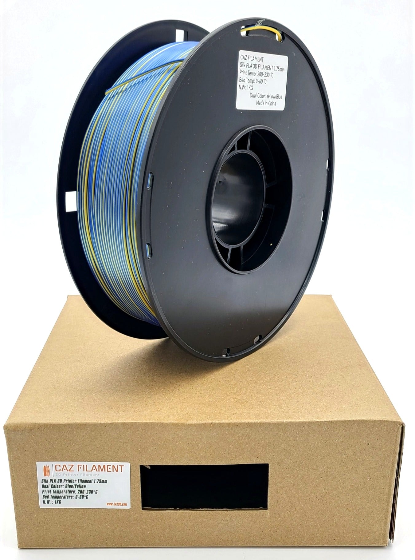CAZ Filament Dual Colour Silk PLA - Ukraine Blue/Yellow - 1.75mm (1kg) image 3
