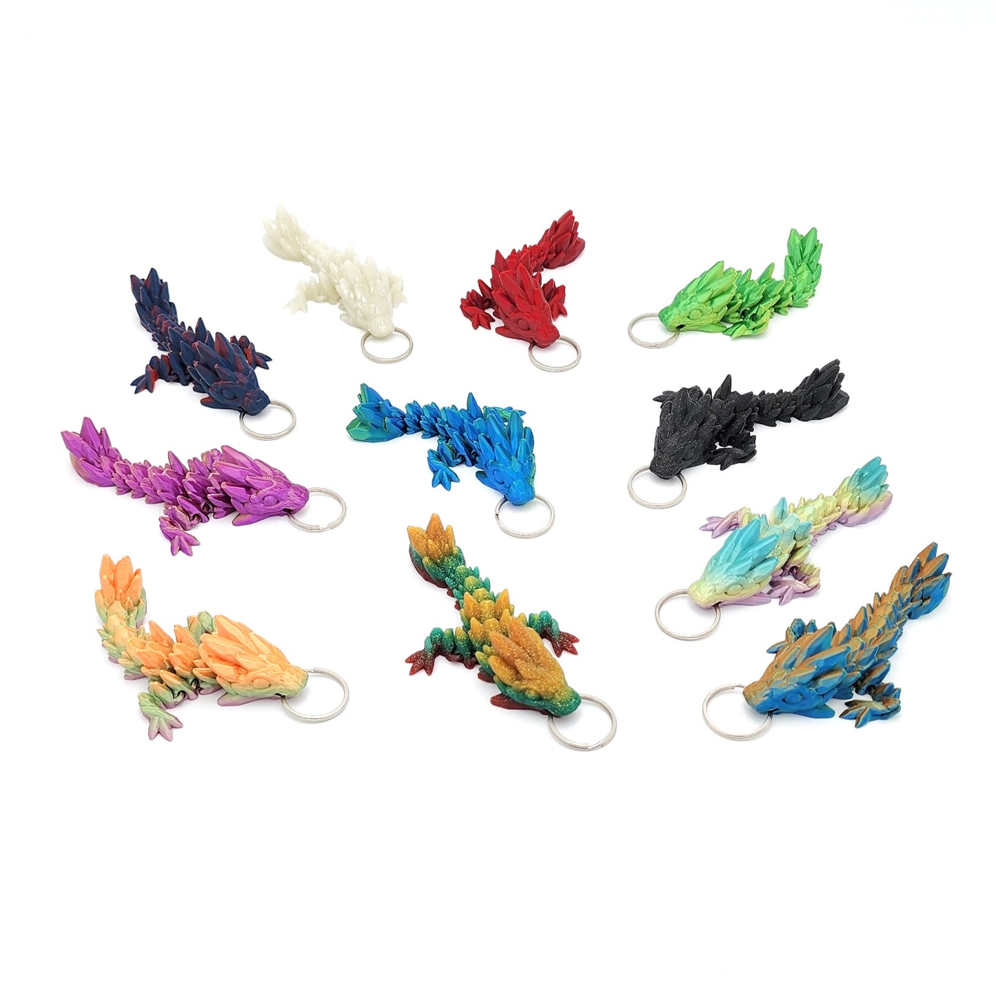Articulating Gem Dragon Keychains - Flexi Fidgets image 0