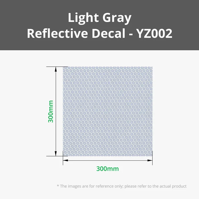 Light Gray Reflective Decal Sheet (5pcs) - YZ002