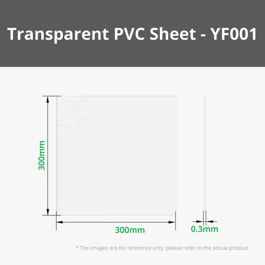 0.3mm Transparent PVC Sheet (5pcs) - YF001