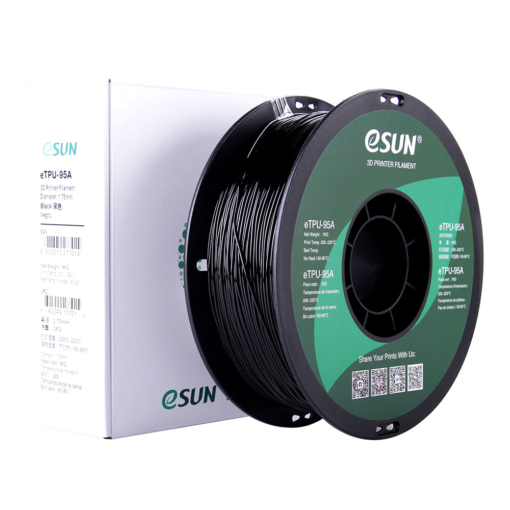 eSUN eTPU-95A Filament - Black - 1.75mm (1kg) image 1