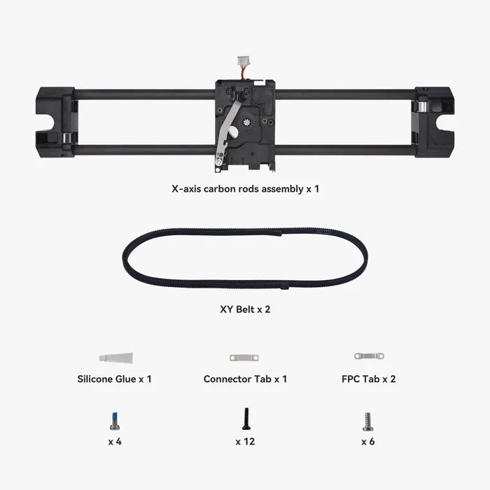 X-Axis Carbon Rods Assembly - P1/X1 - FAC003