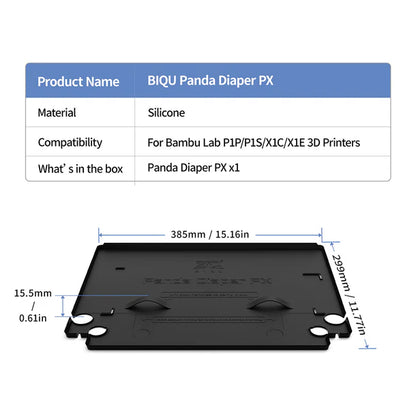 BIQU Panda Diaper Waste Pads Reusable Easy Clean Full Coverage for Bambu Lab X1, P1, P2S, H2