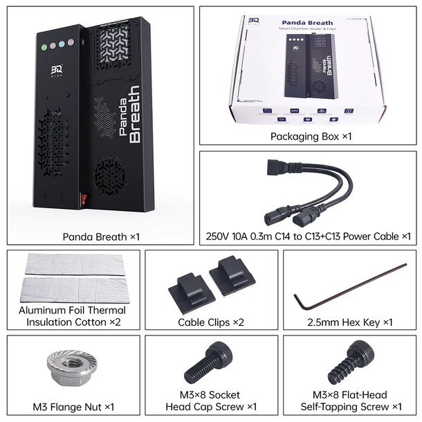 BIQU Panda Breath for Bambu Lab X1C/P1S/A1 – Smart Chamber Heater & HEPA Air Filtration System