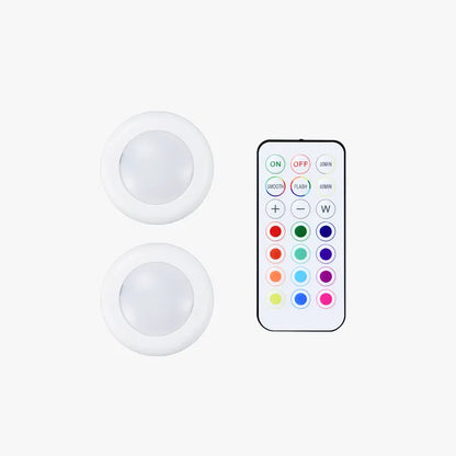 Remote Controlled 16-color RGBW Puck Lights - KC007