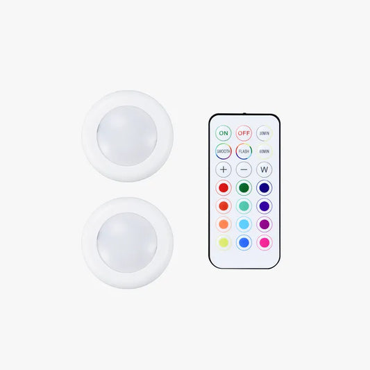 Remote Controlled 16-color RGBW Puck Lights - KC007