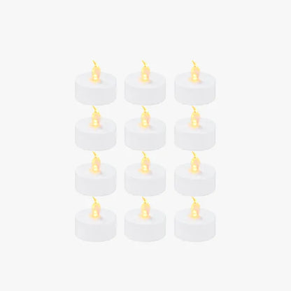LED Flame Tea Light Candle Set Warm Yellow (12pcs) - B-KC008