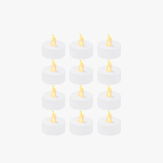LED Flame Tea Light Candle Set Warm Yellow (12pcs) - B-KC008