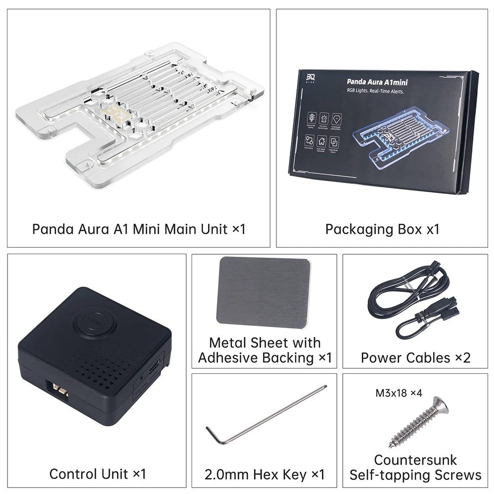BIQU Panda Aura Smart RGB Lighting Panel with Remote Control and Customizable Status Display for A1 Series