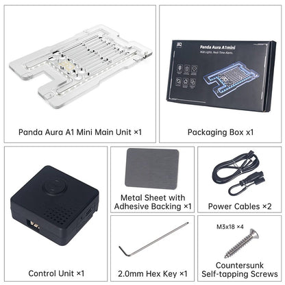 BIQU Panda Aura Smart RGB Lighting Panel with Remote Control and Customizable Status Display for A1 Series