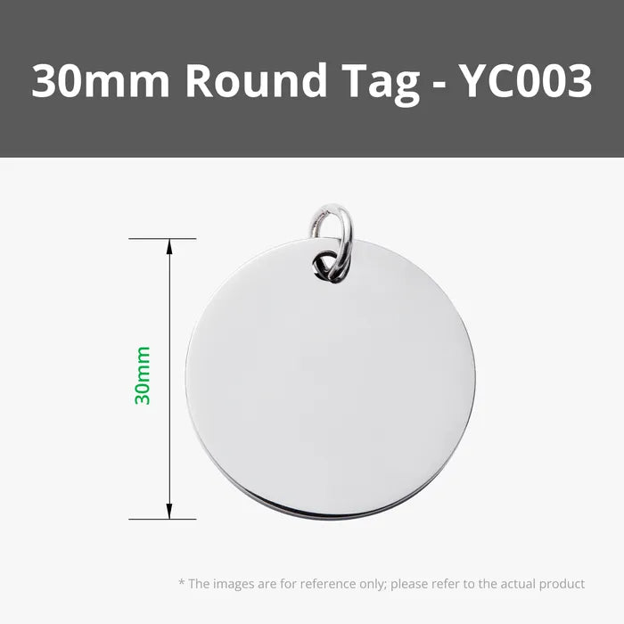 Round Stainless Steel Tag (5pcs)