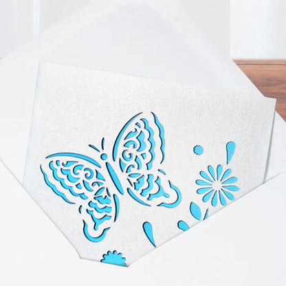 Pearlescent White Greeting Card Set (2pcs) - YE004